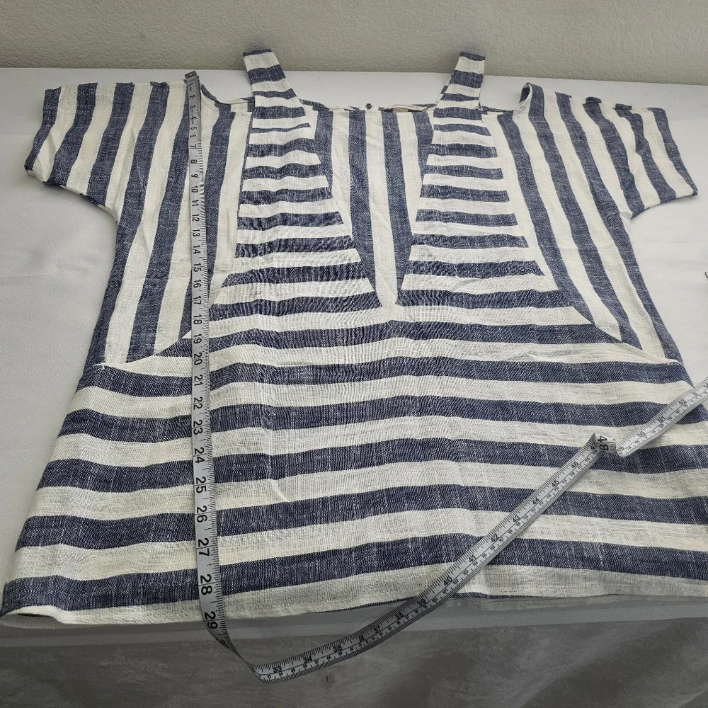 Soft Surroundings Sunset Park Linen Blend Cold Shoulder Tunic M